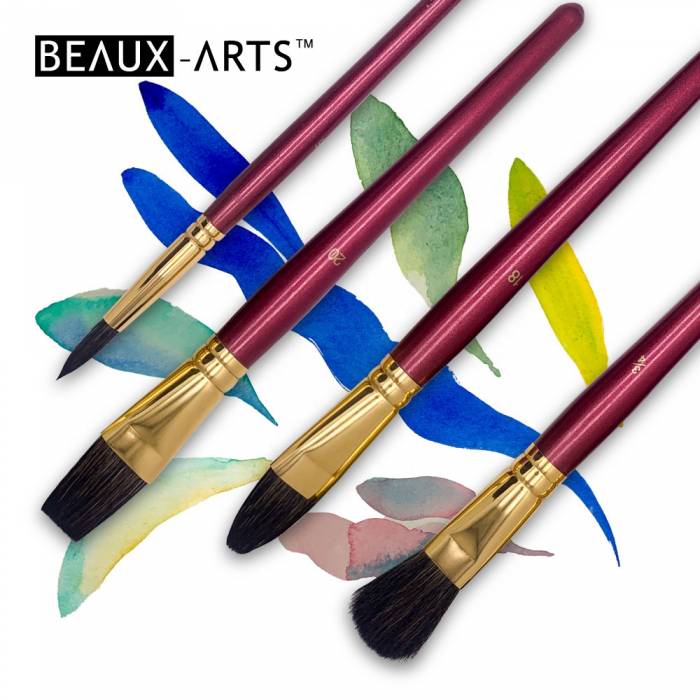 Round Shape Soft Pony Hair Mixed Watercolor Painting Brushes Art Paint Brushes Water Absorption